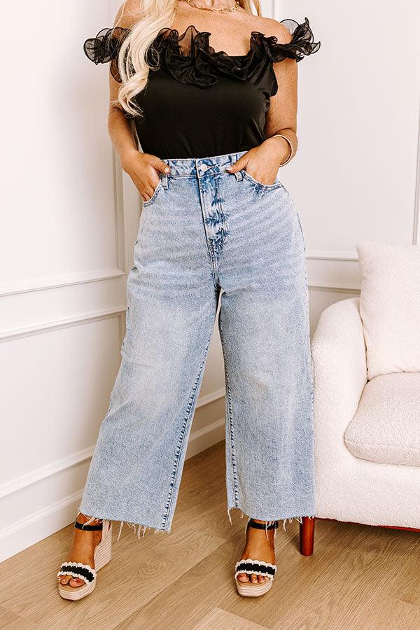Impressions The Skylar High Waist Wide Leg Crop Jean Curves