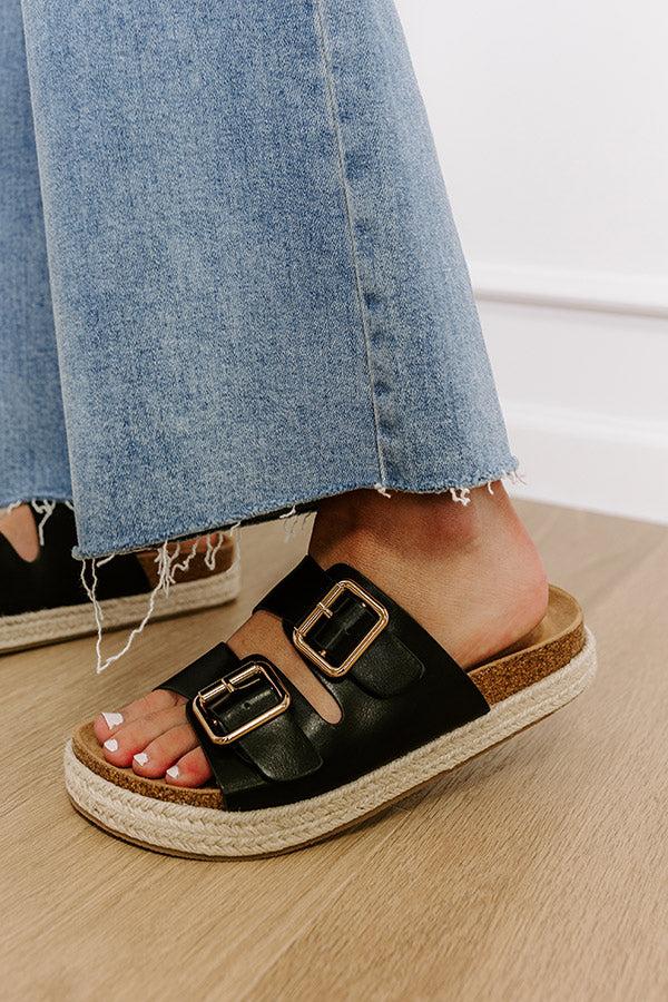 Impressions The Sydney Faux Leather Sandal In Black