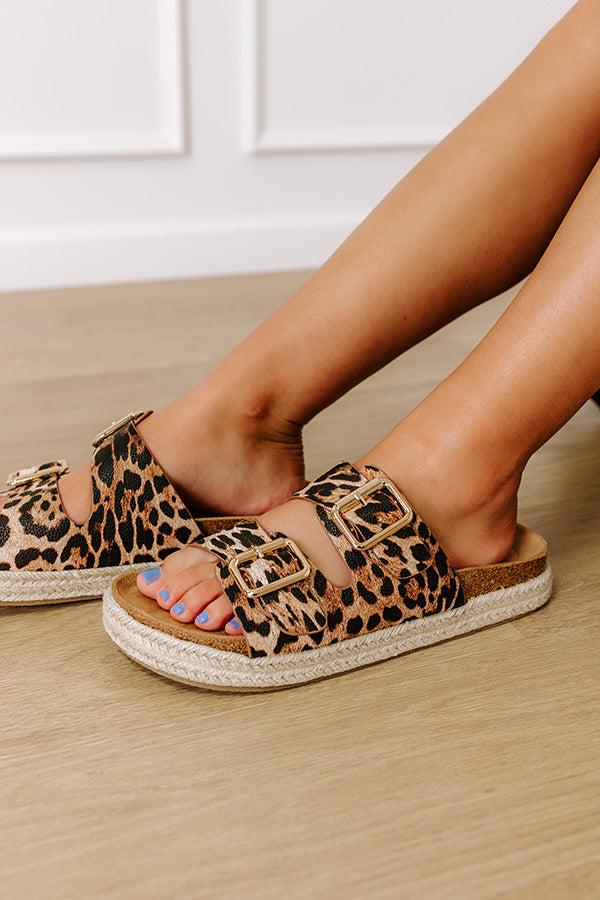 Impressions The Sydney Faux Leather Sandal In Leopard