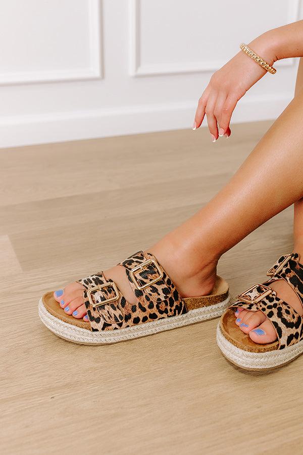 Impressions The Sydney Faux Leather Sandal In Leopard