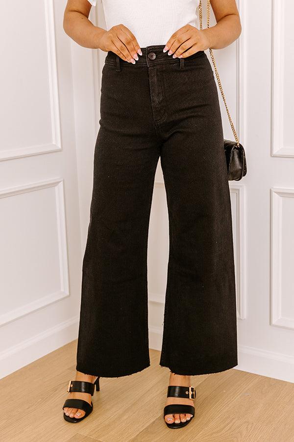 Impressions The Taron High Waist Wide Leg Pants In Black