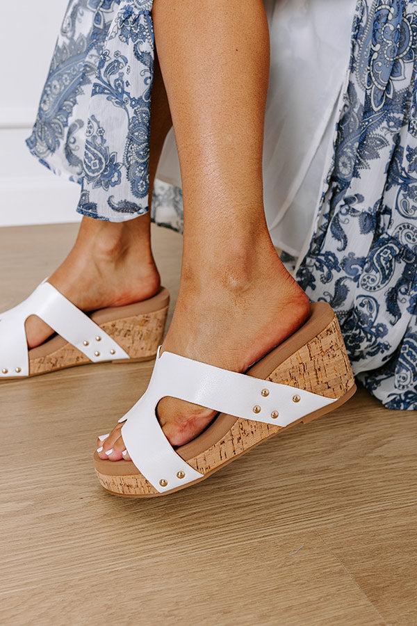 Impressions The Valentina Faux Leather Wedge In White