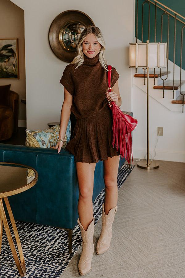 impressions The Vineyard Affair Knit Top in Chocolate