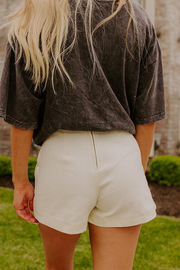 Impressions The Zailey High Waist Skort In French Vanilla