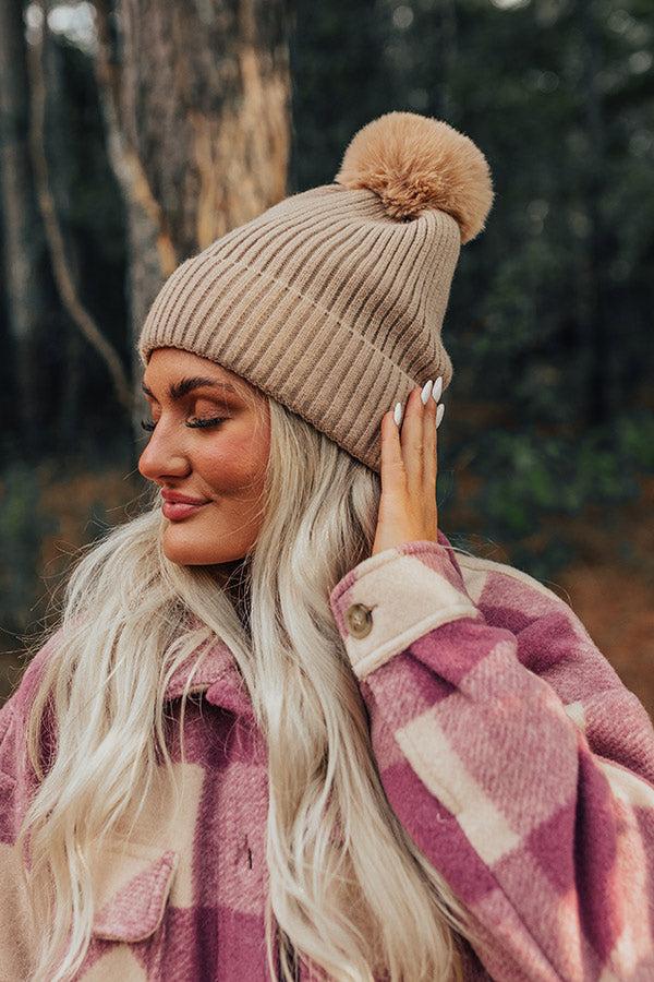 impressions Toasty Times Fleece Lined Beanie In Iced Latte