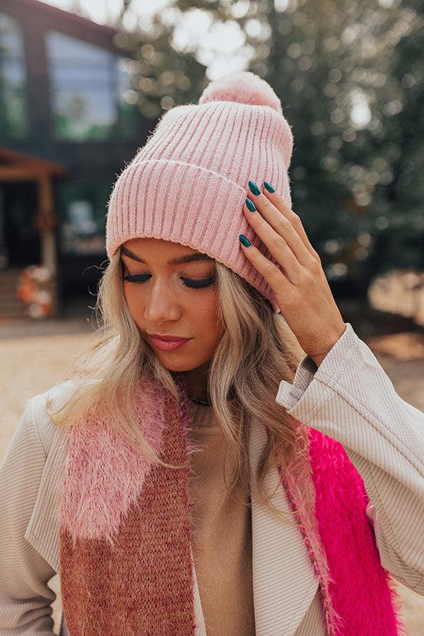 impressions Toasty Times Fleece Lined Beanie In Pink