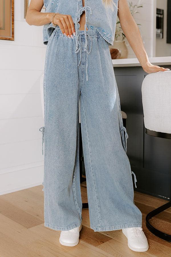 Impressions Total Flirt High Waist Side Tie Denim Pants