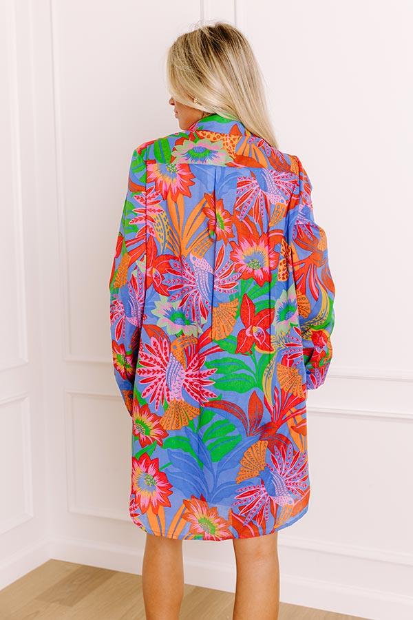 Impressions Tropic Allure Floral Button Down Mini Dress