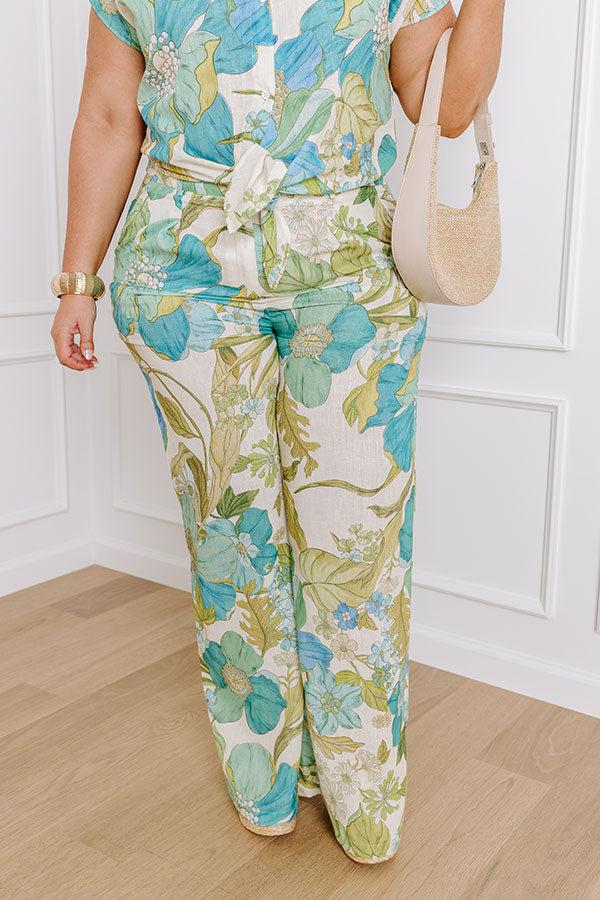 impressions Tropicana Trendsetters High Waist Floral Pants Curves