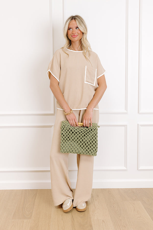 Impressions Upper East Ease Shift Top In Iced Latte