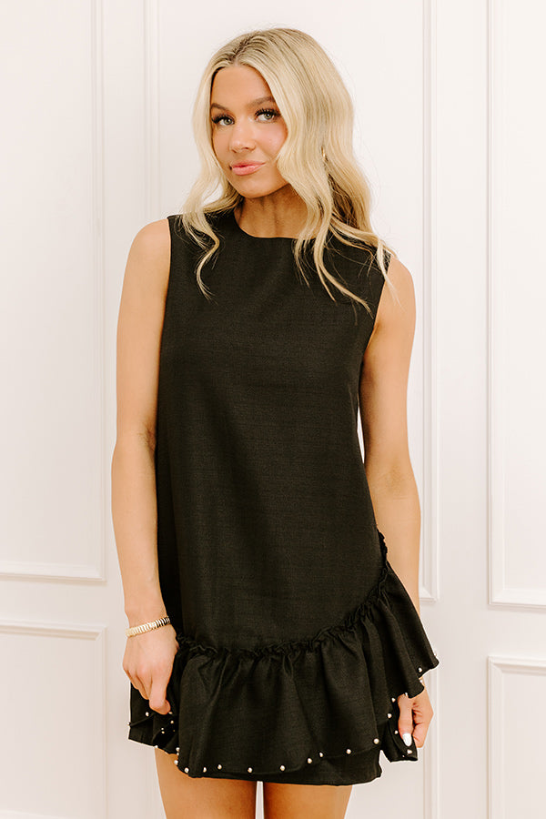 impressions Uptown Charm Embellished Mini Dress in Black