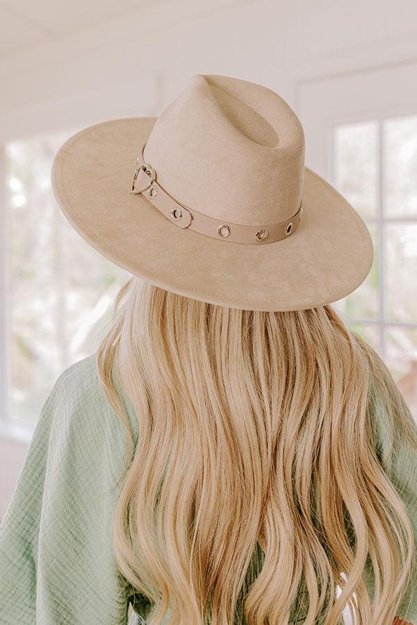 Impressions Uptown Charm Faux Suede Fedora In Beige