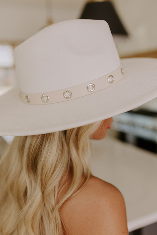 Impressions Uptown Charm Faux Suede Fedora In Ivory