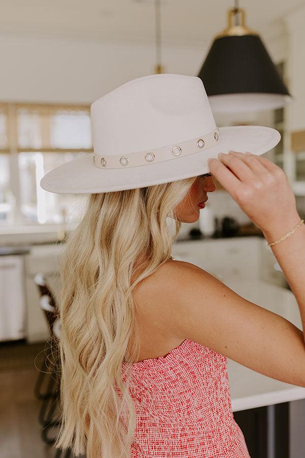 impressions Uptown Charm Faux Suede Fedora in Ivory