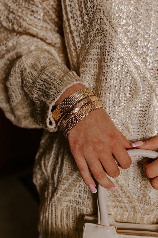impressions Uptown Chic Bangle Bracelet Set in Gold