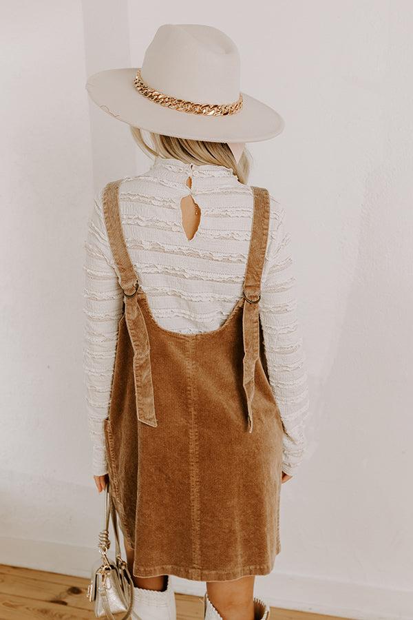 Impressions Uptown Manhattan Corduroy Mini Dress In Mocha