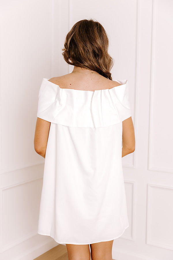 Impressions Uptown Social Off Shoulder Mini Dress In White