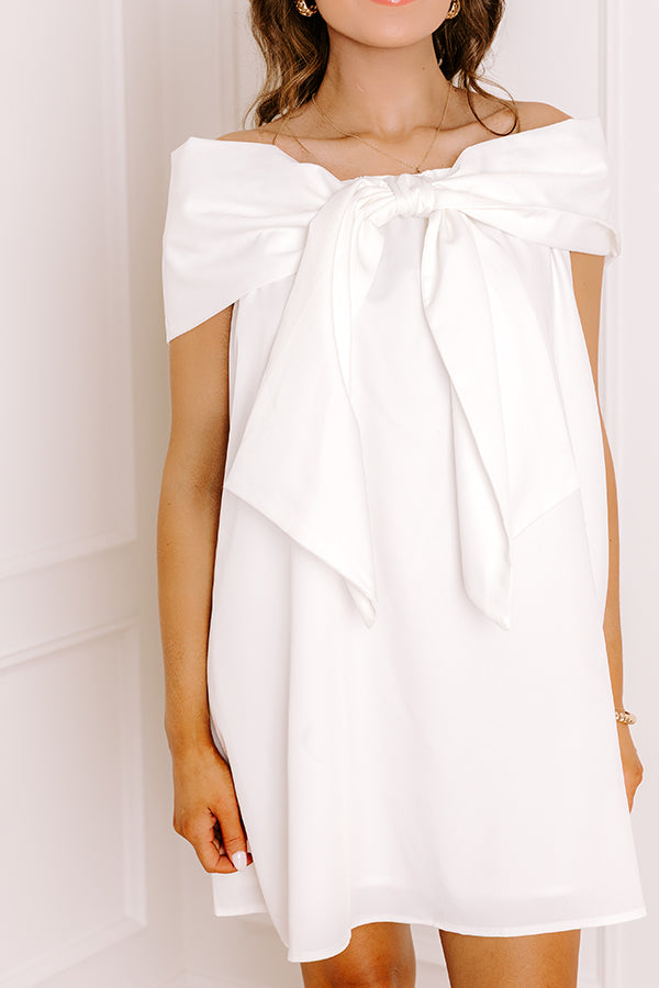 Impressions Uptown Social Off Shoulder Mini Dress In White