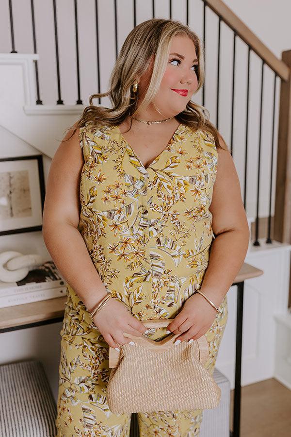 Impressions Vacay Bound Linen-Blend Vest Top Curves