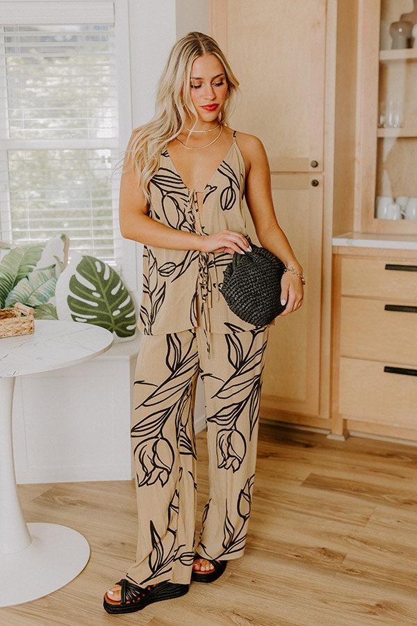 impressions Vacay Bungalow High Waist Pants in Khaki
