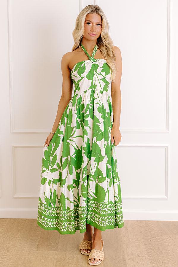 impressions Vacay Vibes Floral Linen-Blend Maxi Dress