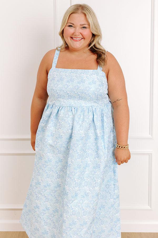 impressions Veranda Brunch Floral Jacquard Midi Dress Curves