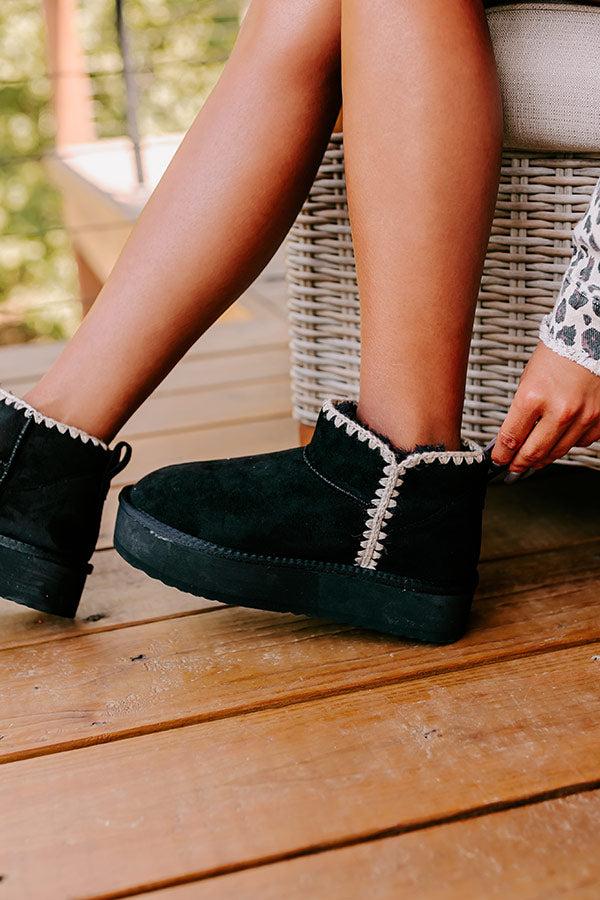 Impressions Vermont Vacay Faux Suede Platform Bootie In Black