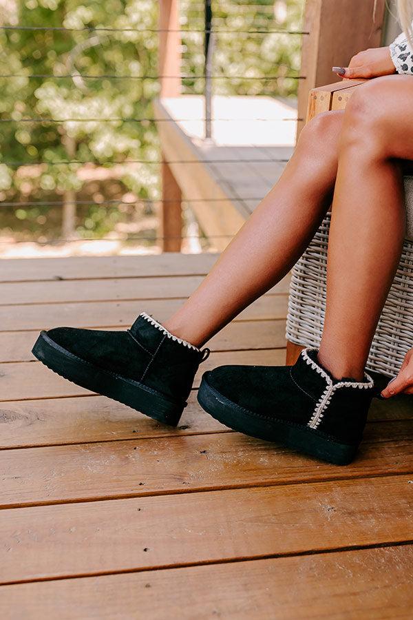 Impressions Vermont Vacay Faux Suede Platform Bootie In Black