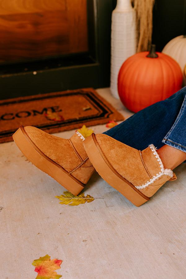Impressions Vermont Vacay Faux Suede Platform Bootie In Camel