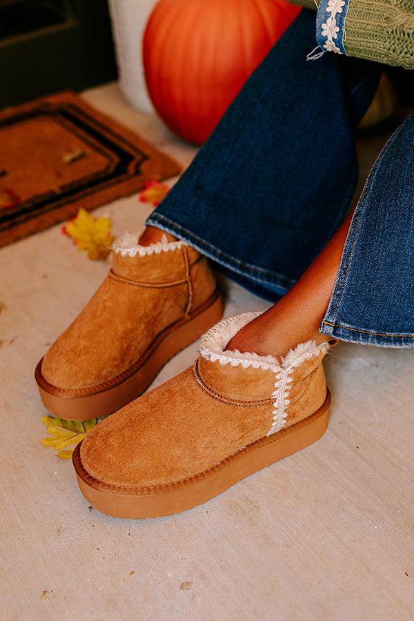impressions Vermont Vacay Faux Suede Platform Bootie in Camel
