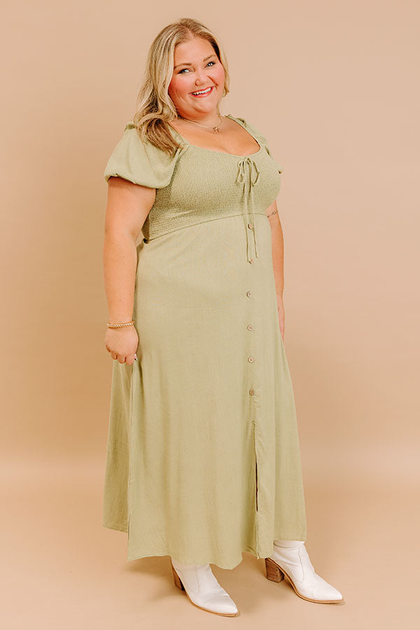 Impressions Vineyard Verse Smocked Midi Dress Curves