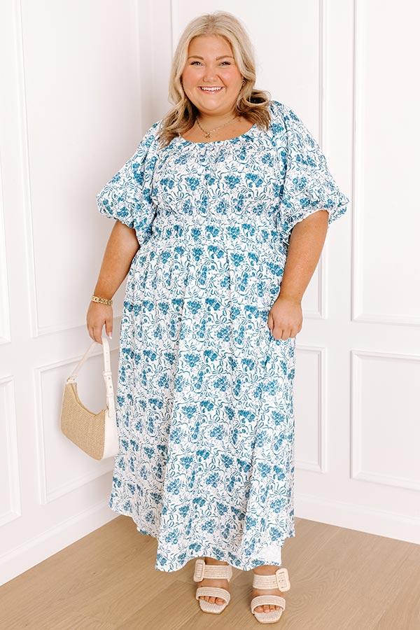 impressions Vintage Garden Floral Maxi Dress Curves