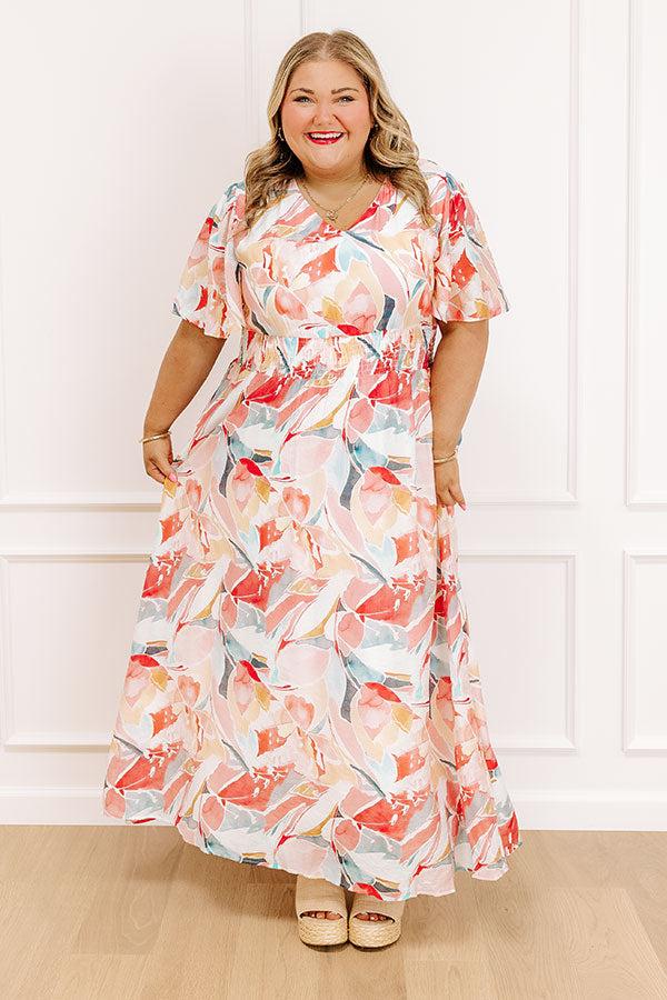 impressions Vivid Vision Watercolor Maxi Dress Curves