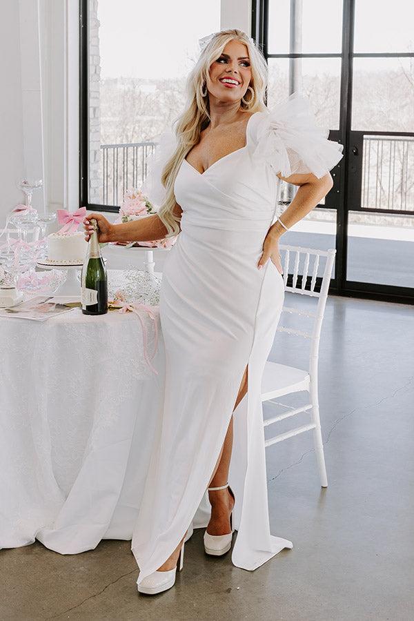 impressions Yes To Forever Maxi Dress in White Curves