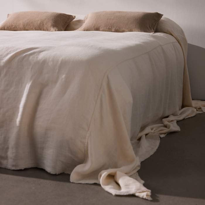 In Bed Heavy Linen Bed Covers