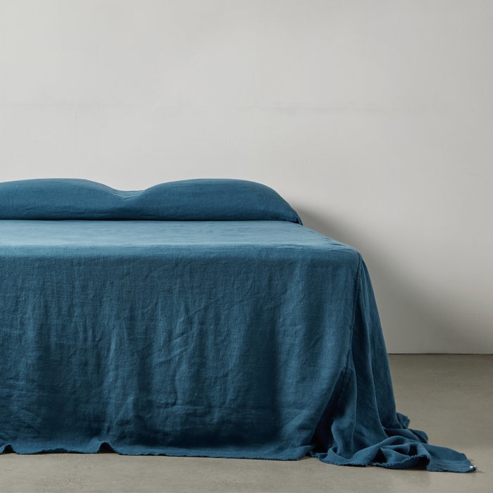 in bed Heavy Linen Bed Covers