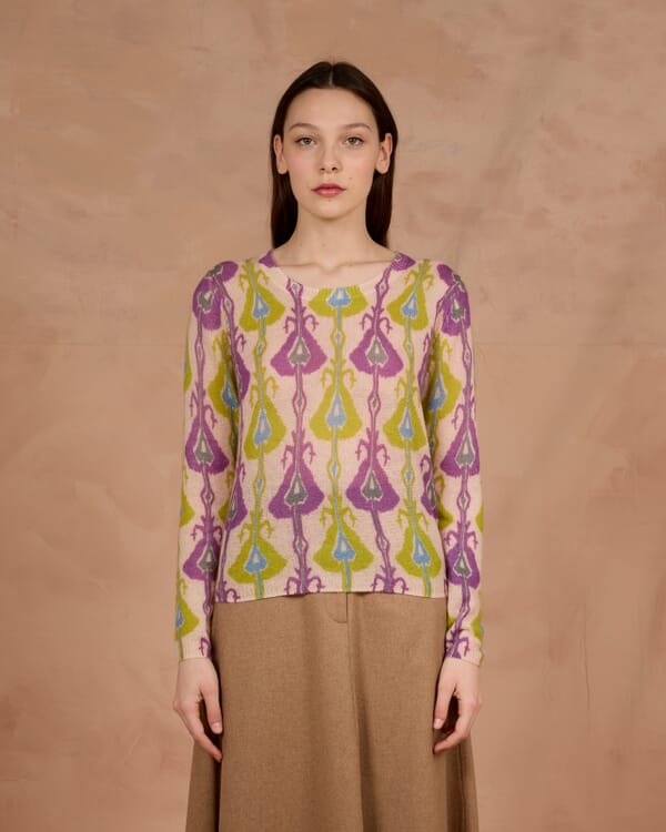 In Bed With You ABBSTRACT PRINT V NECK CARDIGAN COL.871