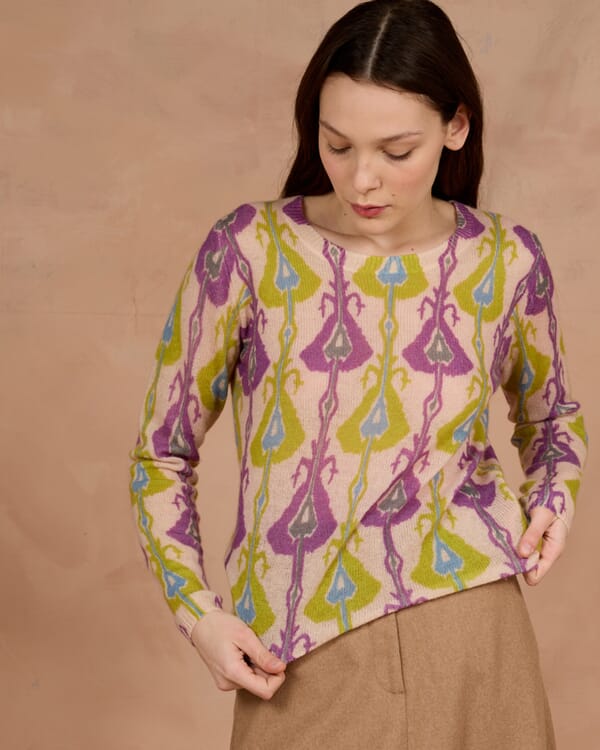 In Bed With You ABBSTRACT PRINT V NECK CARDIGAN COL.871