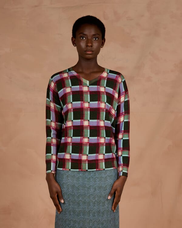 In Bed With You ABBSTRACT PRINT V NECK CARDIGAN COL.871