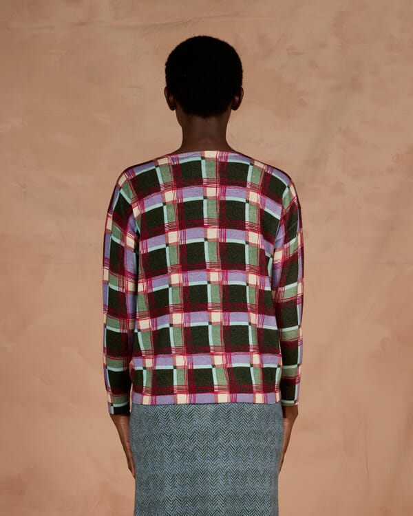 In Bed With You ABBSTRACT PRINT V NECK CARDIGAN COL.871