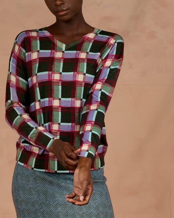 In Bed With You ABBSTRACT PRINT V NECK CARDIGAN COL.871