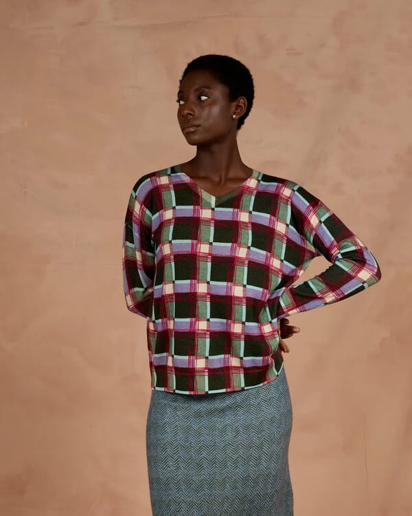 in bed with you ABBSTRACT PRINT V NECK CARDIGAN COL.871