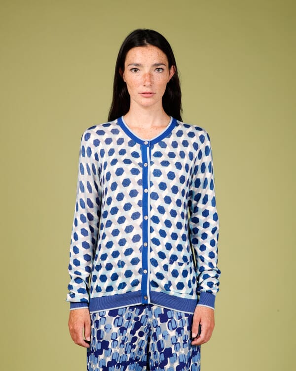 In Bed With You ABBSTRACT PRINT V NECK CARDIGAN COL.871