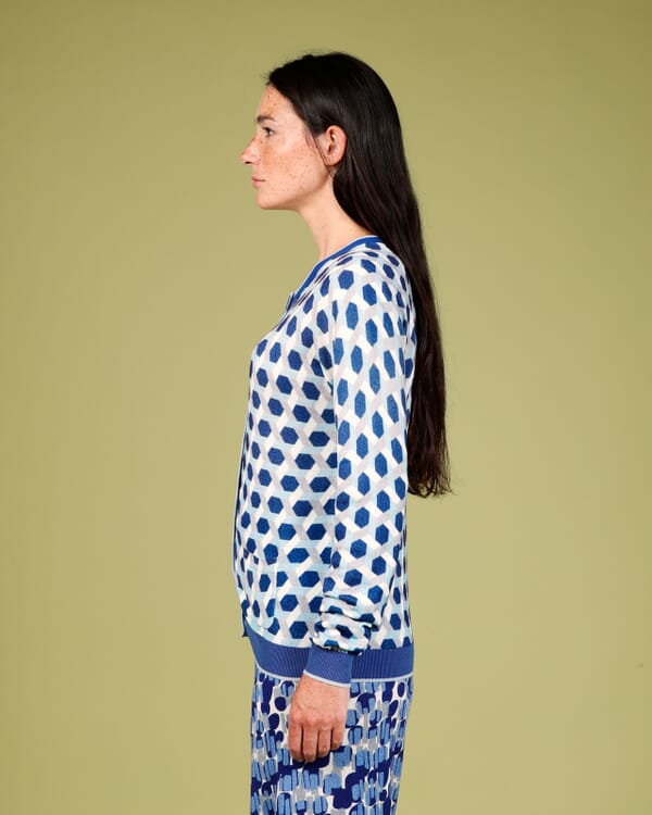 In Bed With You ABBSTRACT PRINT V NECK CARDIGAN COL.871