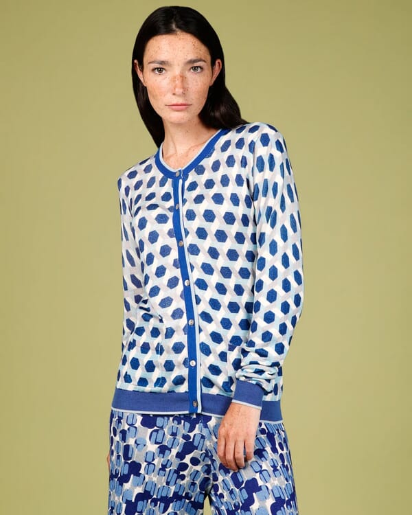 in bed with you ABBSTRACT PRINT V NECK CARDIGAN COL.871