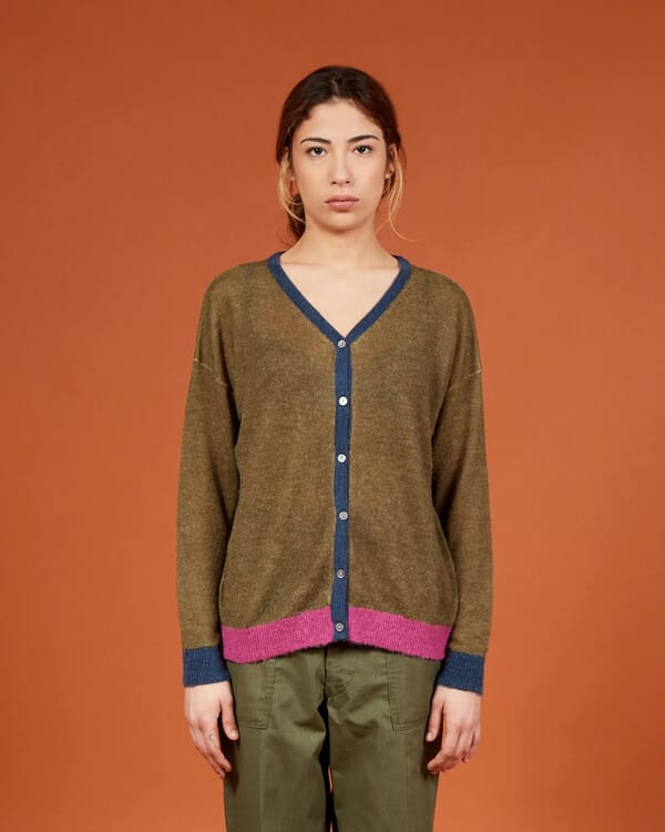 In Bed With You ABSTRACT PRINT CREWNECK CARDIGAN COL.840