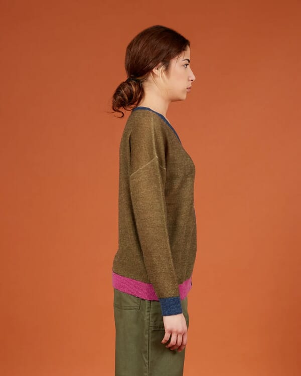 In Bed With You ABSTRACT PRINT CREWNECK CARDIGAN COL.840