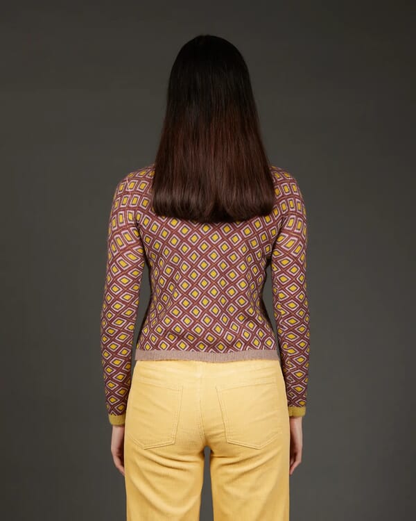 In Bed With You ABSTRACT PRINT CREWNECK CARDIGAN COL.840