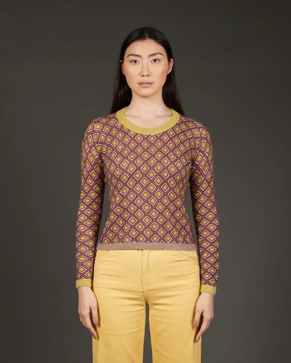 In Bed With You ABSTRACT PRINT CREWNECK CARDIGAN COL.840