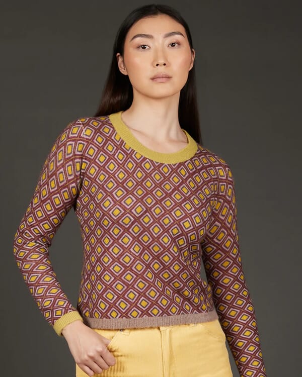 in bed with you ABSTRACT PRINT CREWNECK CARDIGAN COL.840